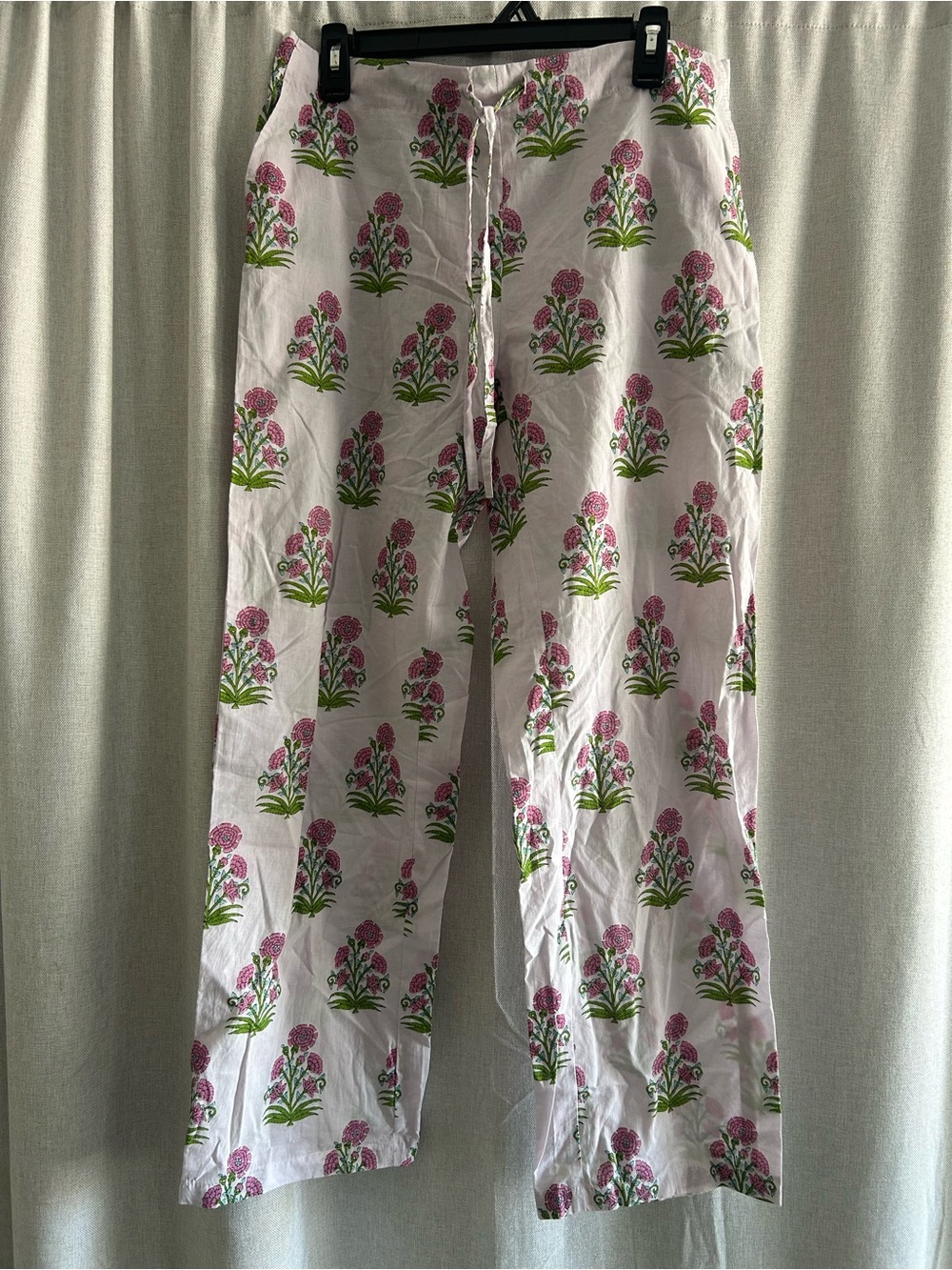 Women's Pajama Pants with Pink Floral Print